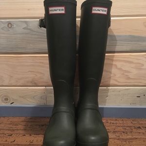 Tall green Hunter boots